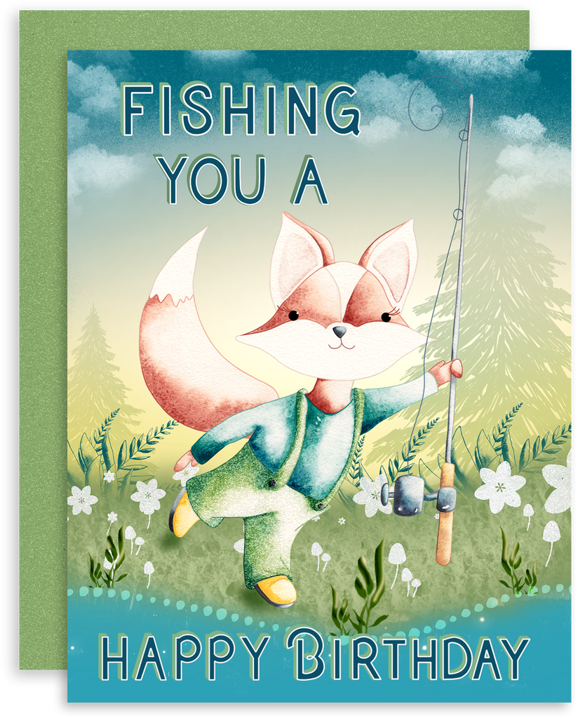 Fishing You a Happy Birthday greeting card