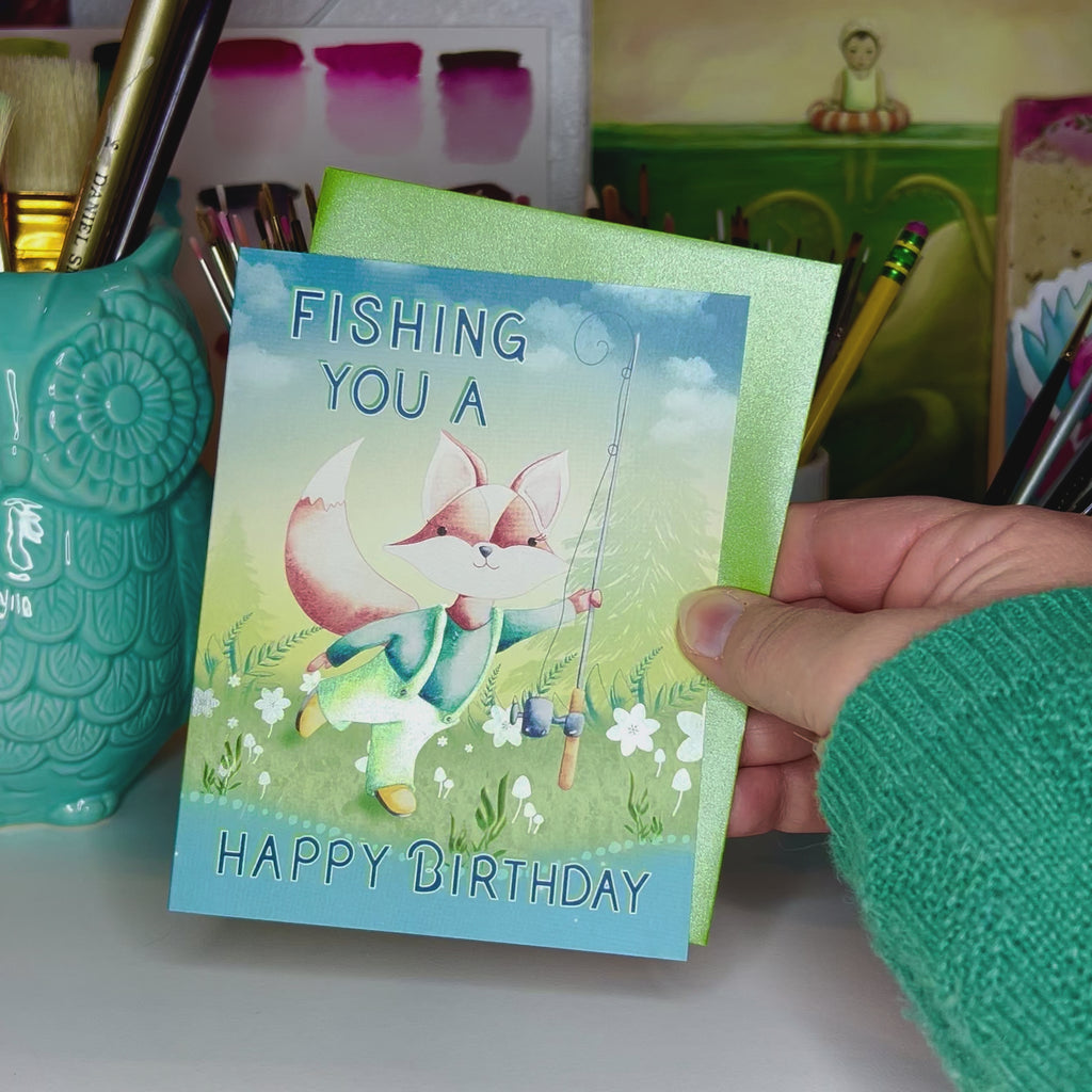 Fishing You a Happy Birthday greeting card - short video