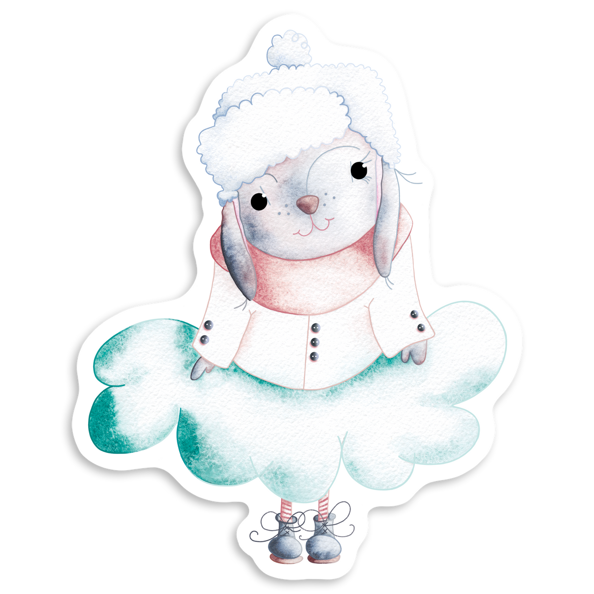 Sweet Bunny Sticker – Mossy Blue Paper Studio
