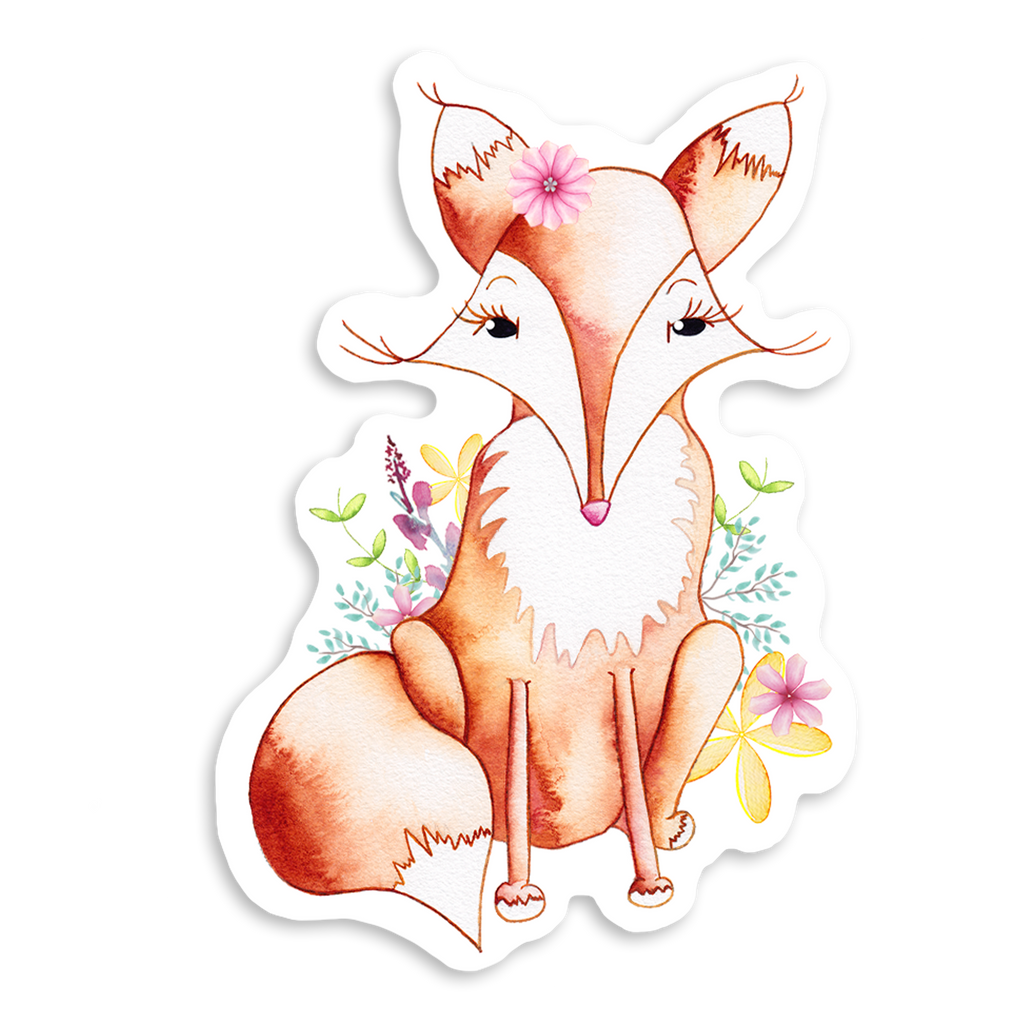 Fox in Flowers sticker