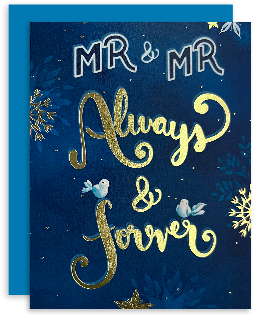 Mr. & Mr. Always & Forever (Gold Foil) Mossy Blue Paper Studio